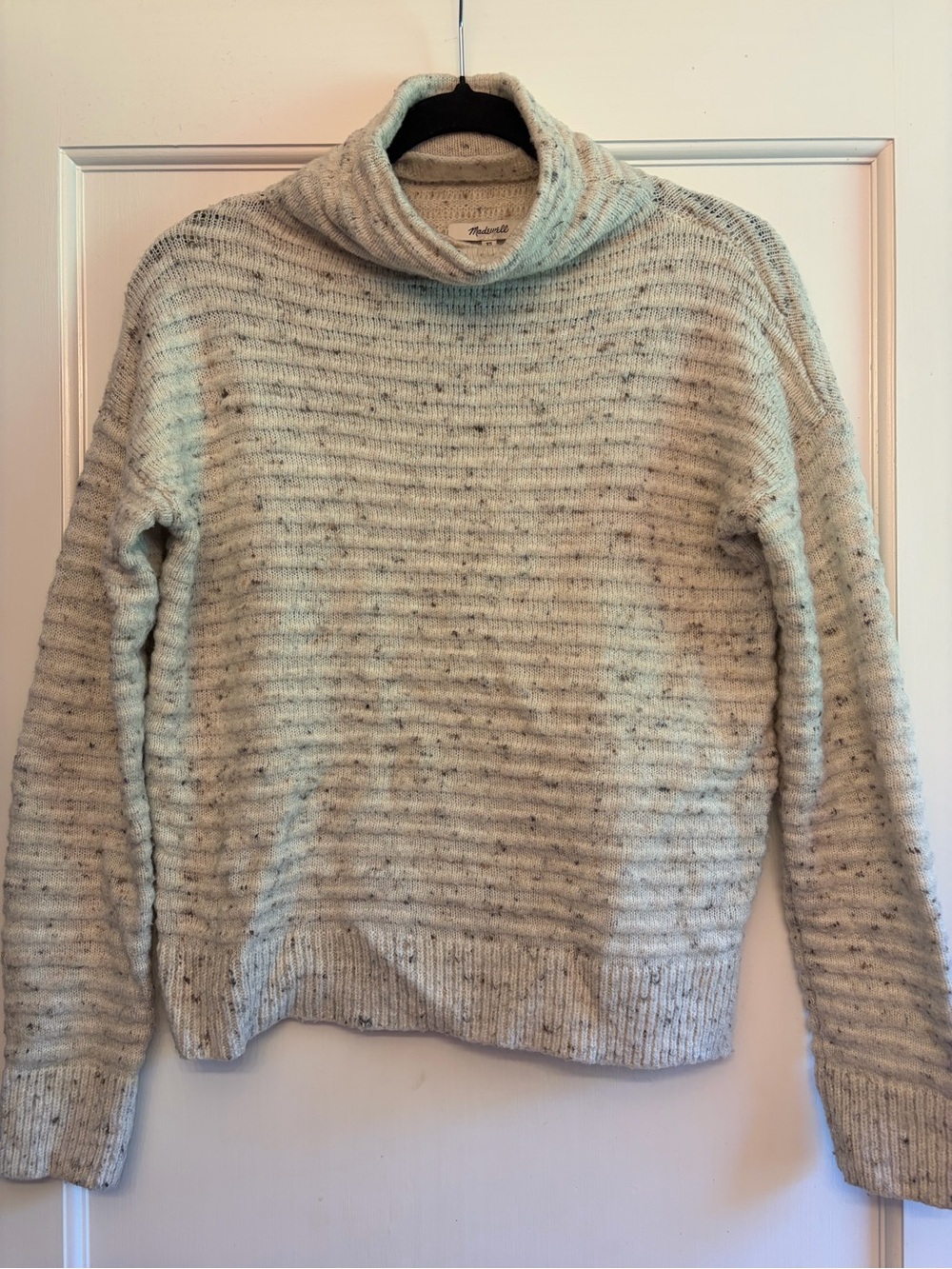Madewell Cream Speckled Turtleneck Sweater Comfy Neutral Q1